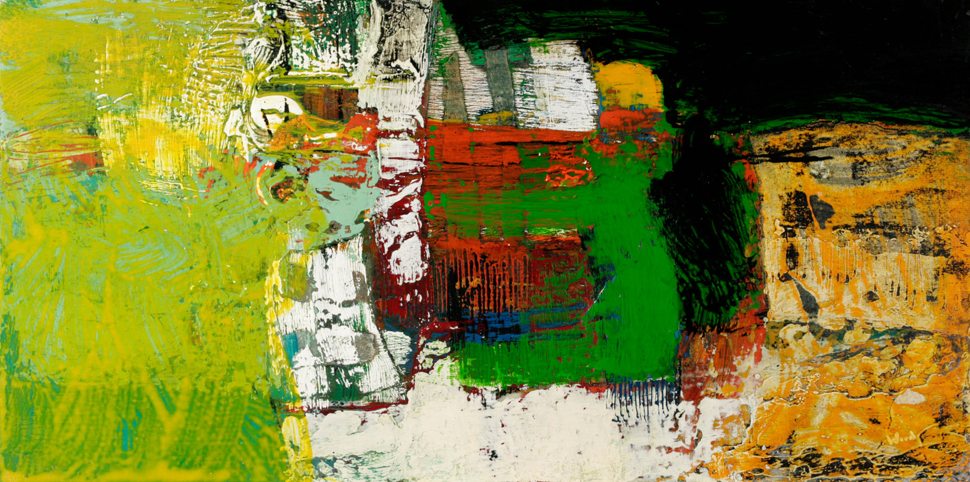 'Three More Days'; 24 x 12 inches (61 x 30.5 cm); Acrylic & Collage on Panel; Cat. 2101 [SOLD]