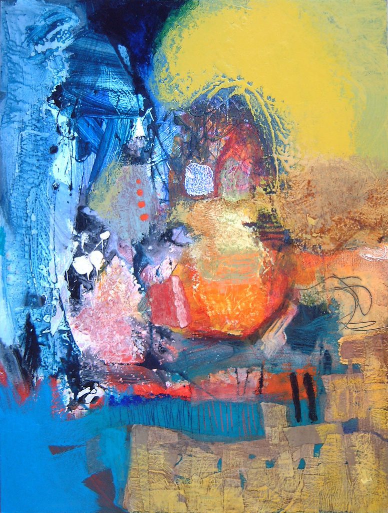 'Tilted Sea'; 48 x 36 inches (122 x 91 cm); Acrylic & Collage on Card; Cat. 708 [SOLD]