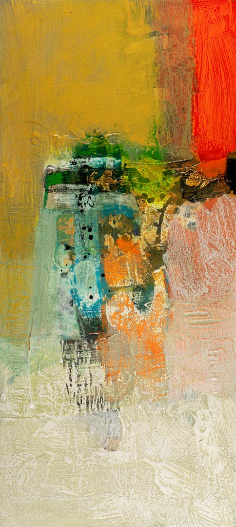 202516.ph 'Flight and Fall'; 40.25 x 18 inches (102 x 46 cm); Acrylic, Mixed Media & Collage on Panel
