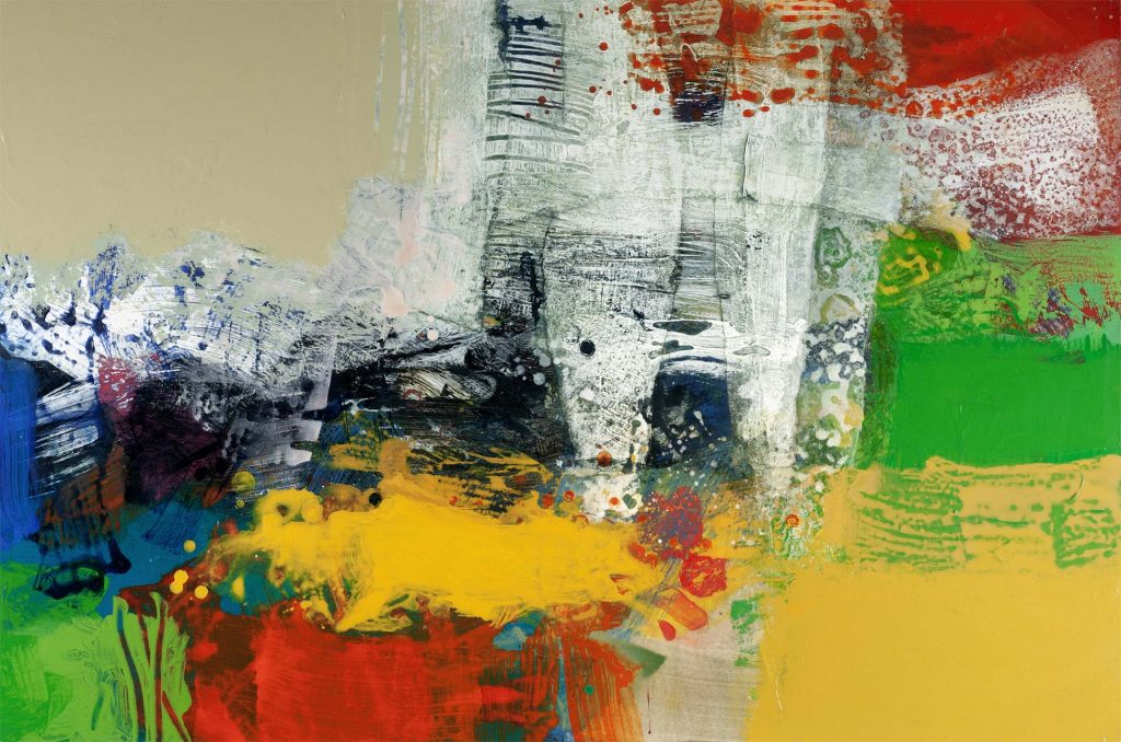 'Between Tides' | 24 x 36 inches (61 x 91 cm) | Acrylic & Collage on Panel | Cat. 2608 | £3600