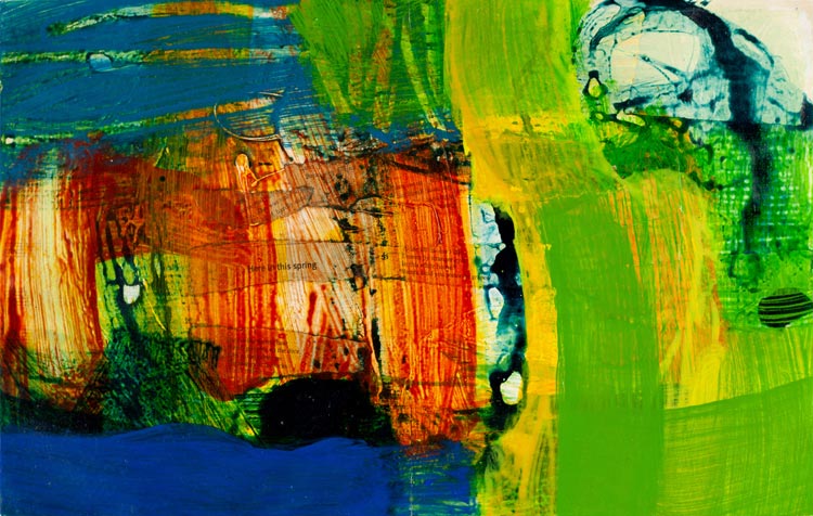 202302.ph 'Here in this Spring'; 11.5 x 18 inches (29 x 46 cm); Acrylic on Sheet Music; £1600